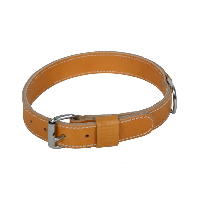 Collier pour chien double épaisseur cuir naturel 75 cm