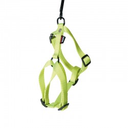 Harnais pour chien réglable nylon vert citron 35-50cm