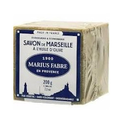 Savon de Marseille VERT 200 g à l'huile d'olive  - SAVONNERIE MARIUS FABRE 