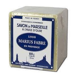 Savon de Marseille VERT 600 g à l'huile d'olive  - SAVONNERIE MARIUS FABRE 