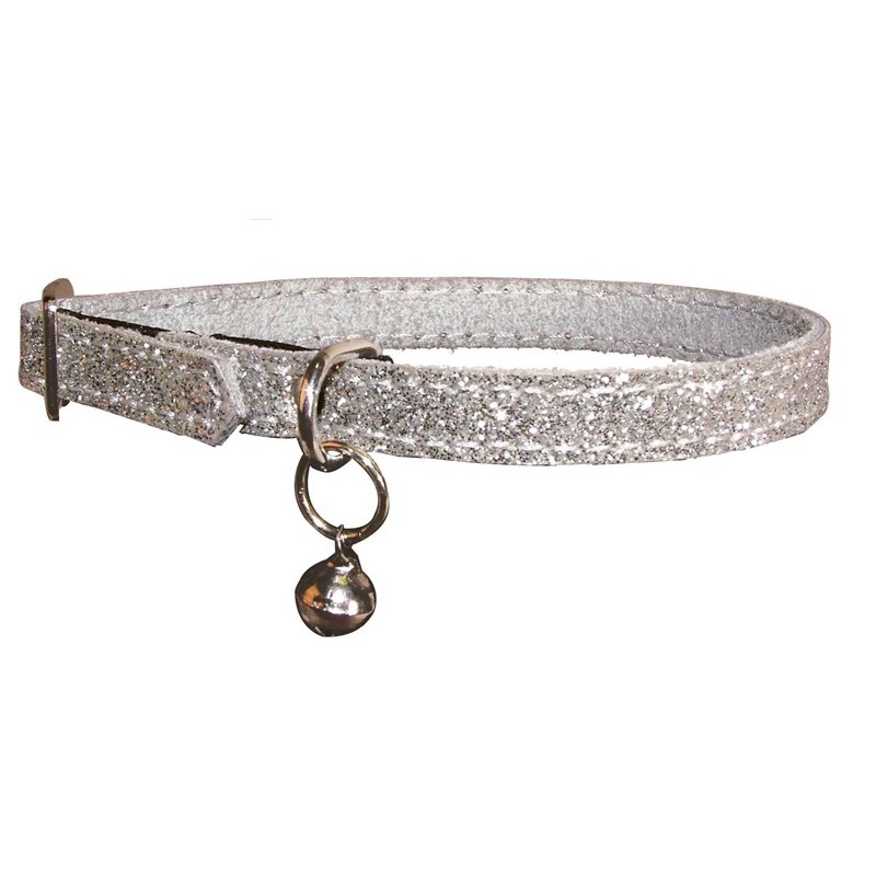 Collier pour chat Pailleté argent Collier pour chat Pailleté argent