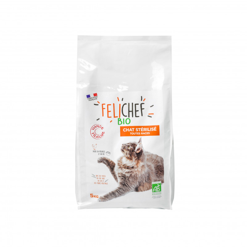 Croquettes BIO Chat sterilisé 5kg FELICHEF BIO Desjardins.fr