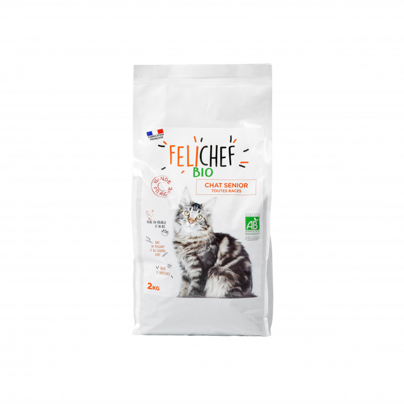 Croquettes Bio Chat Senior 2kg Felichef Bio Desjardins Fr