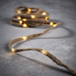 Corde lumineuse jute 40LED pile 400cm blc chaud - EDELMAN 