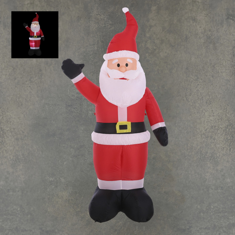 Père Noël gonflable LED 48x102-H183 rouge - EDELMAN 