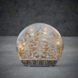 Scène d'hiver arbre LED pile H22 blanc chaud - EDELMAN 