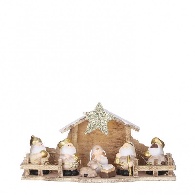 Crèche de Noël pile 10x30-H15 crème - EDELMAN 