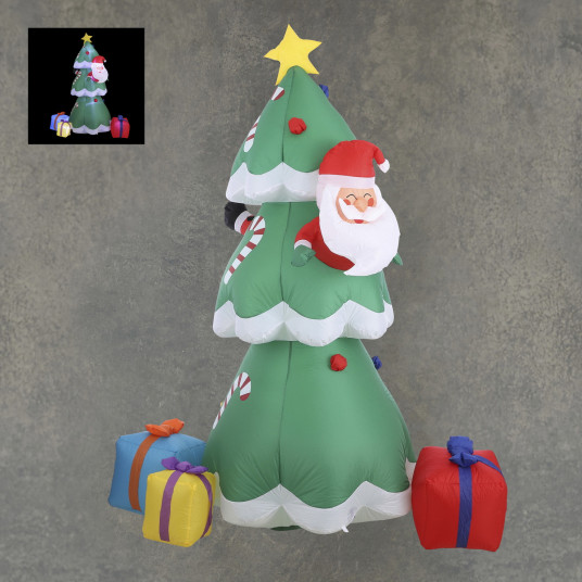 Sapin de Noël gonflable avec LED Int/Ext 240 cm - Leroy Merlin