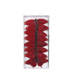 Clip papillon 8 pièces 11x13-H2 rouge - EDELMAN 