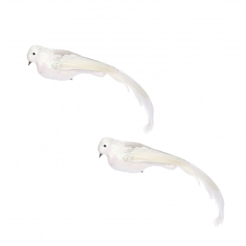 Clips oiseau 2 pièces 6.5x37-H6.5 blanc - EDELMAN 