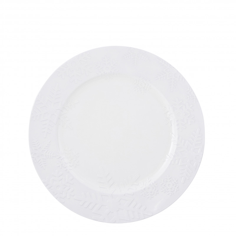 Sous assiette déco flocon neige ø33 blanc - EDELMAN 