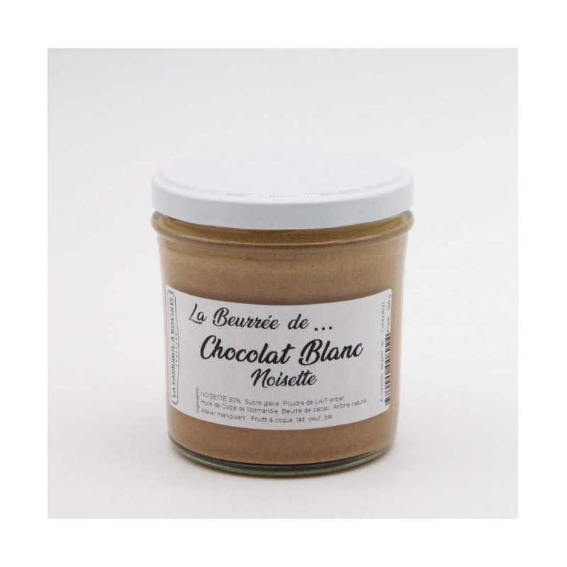 La beurrée chocolat blanc noisette 300g - LA FABRIQUE À BISCUITS HONFLEUR 