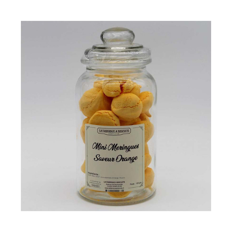 Bonbonnière mini meringues orange 130g - LA FABRIQUE À BISCUITS HONFLEUR 