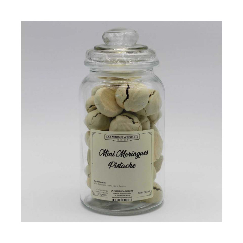 Bonbonnière mini meringues pistache 130g - LA FABRIQUE À BISCUITS HONFLEUR 