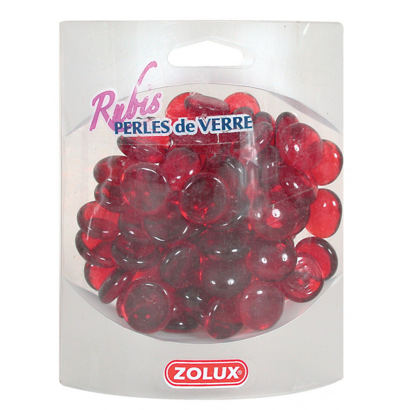 Perles de verre rubis 390g - ZOLUX 