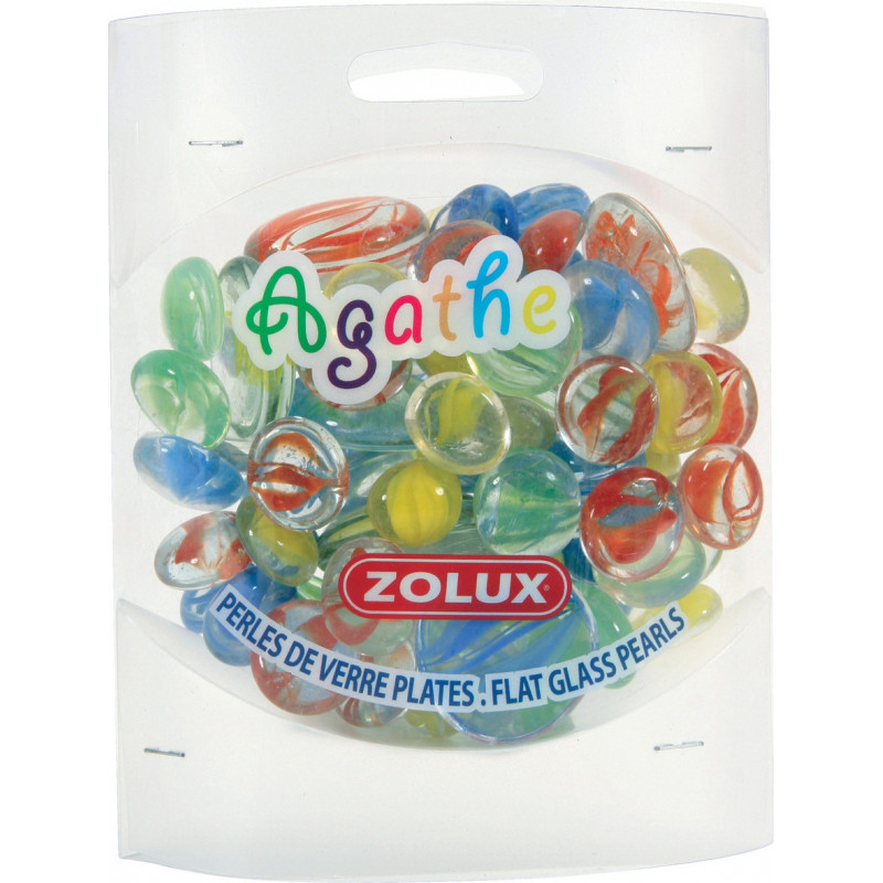 Perle verre plate agathe mixte - ZOLUX 