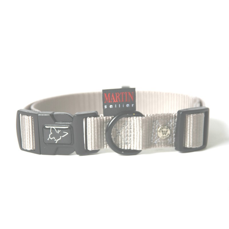 Collier pour chien réglable nylon gris TL - 45-65cm Collier pour chien réglable nylon gris TL - 45-65cm
