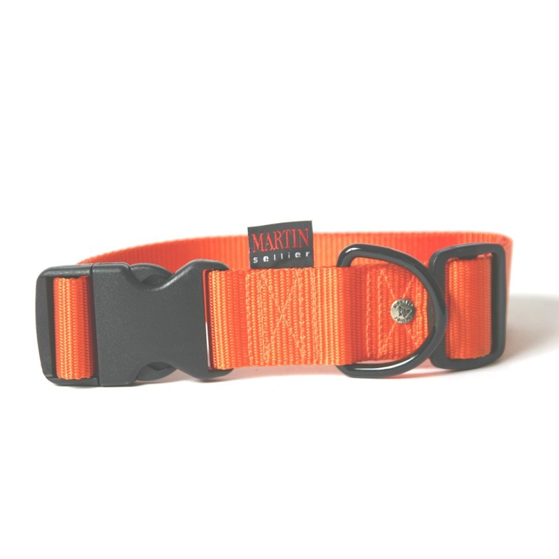 Collier pour chien réglable nylon orange TM - 50-70cm