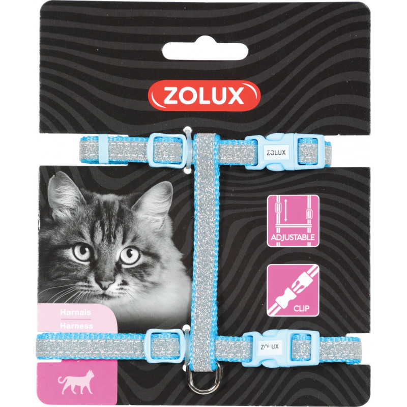 Harnais nylon shiny reglable bleu - ZOLUX 