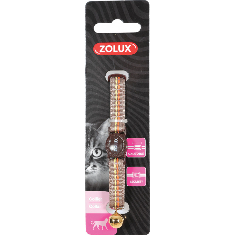 Collier nylon tempo reglable chocolat - ZOLUX 