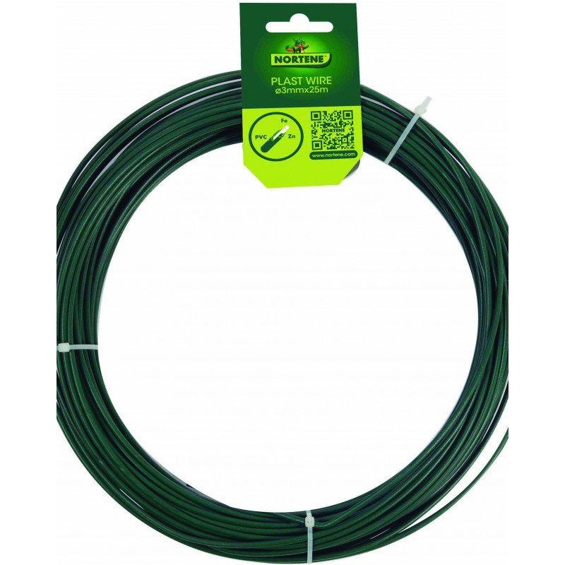 Fil plast wire 3mm 25m fer vert - NORTENE 