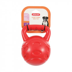 Jouet TPR balle poignée 15 cm rouge - ZOLUX