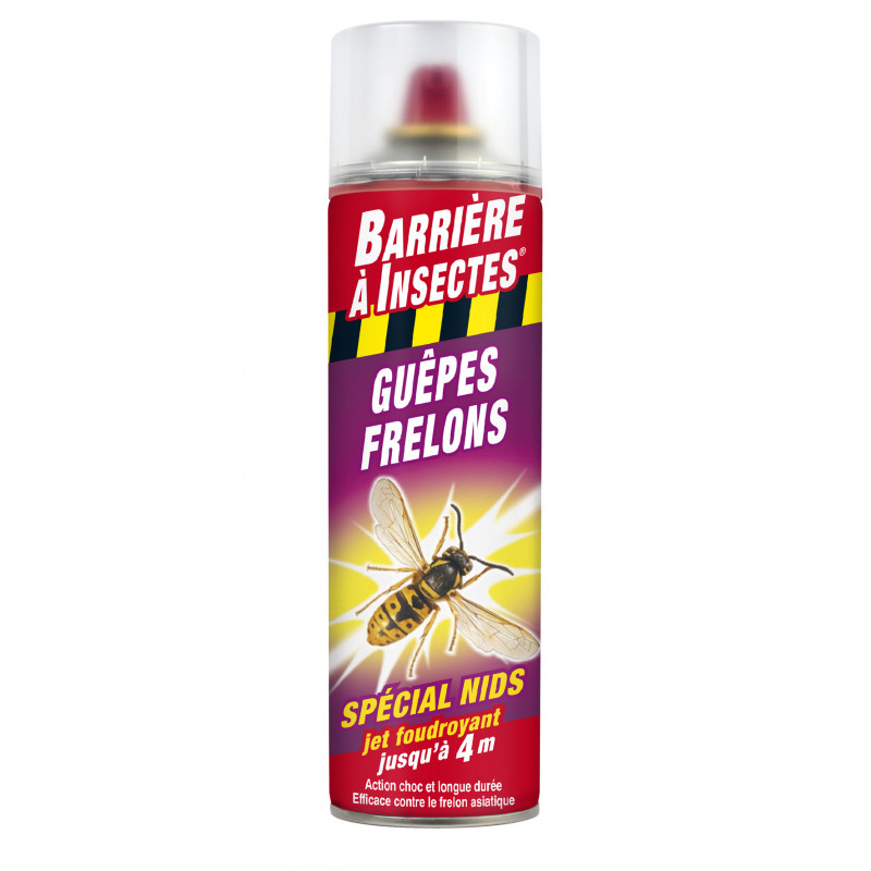 Guepes frelons spécial nids aérosol 500ml - BARRIERE A INSECTES 