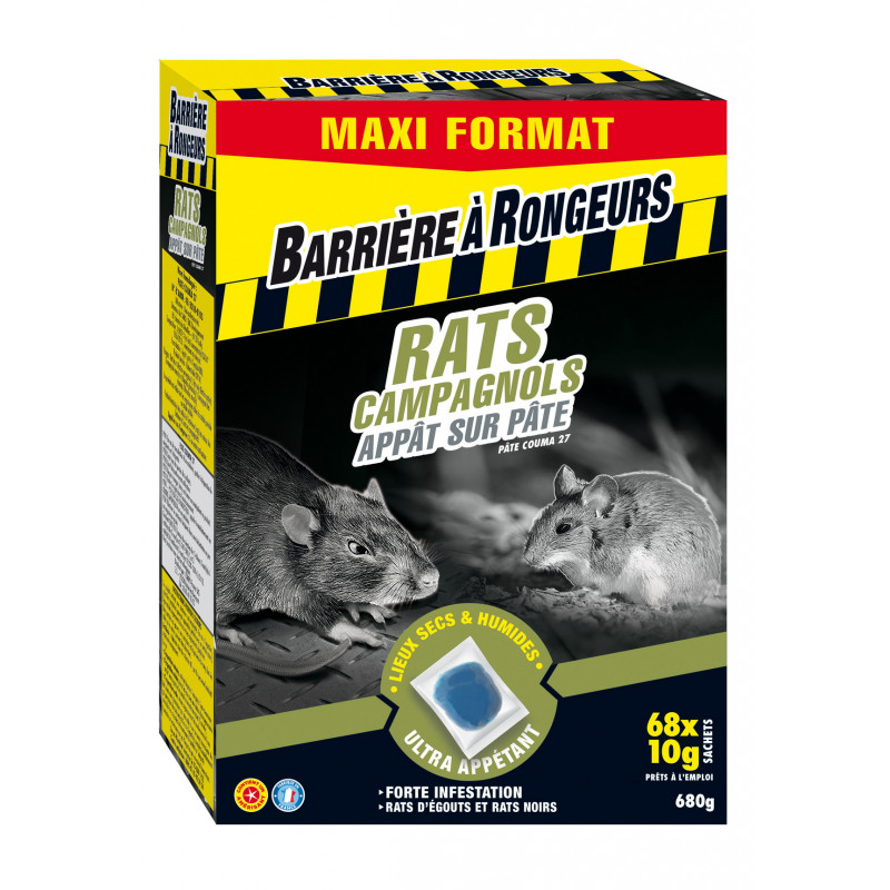 Rats&campagnols appât sur pâtée maxi format 680g - BARRIERE A RONGEURS 