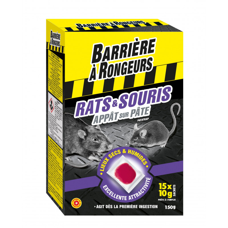 Rats&souris appât pâtée 150g - BARRIERE A RONGEURS 