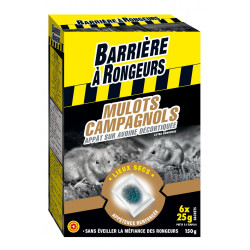 Appât mulots campagnols 6x25g - BARRIERE A RONGEURS 