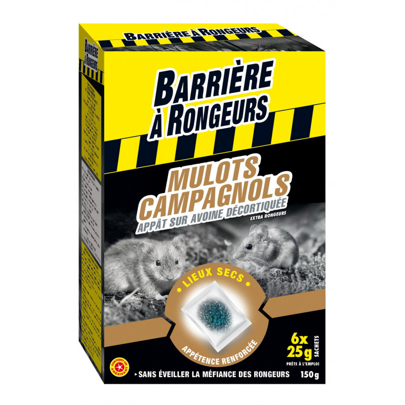 Appât mulots campagnols 6x25g - BARRIERE A RONGEURS 