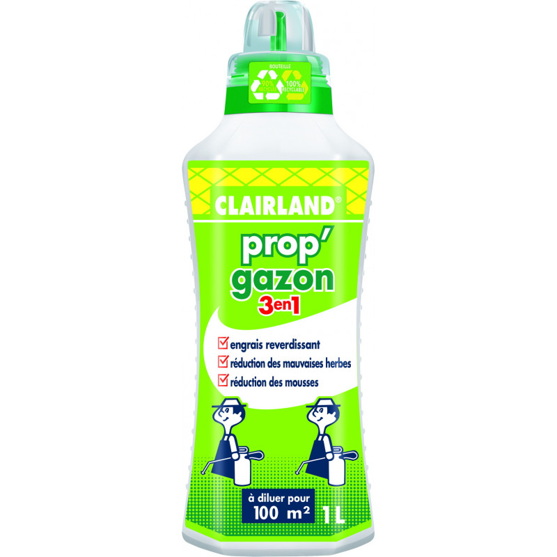 Engrais gazon liquide prop'gazon 3 en 1 1l - CLAIRLAND 