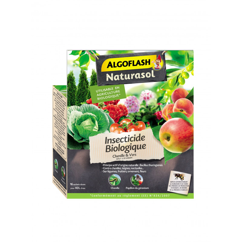 Insecticide bio poly vers/chenilles 16x2.5g 40g - ALGOFLASH 