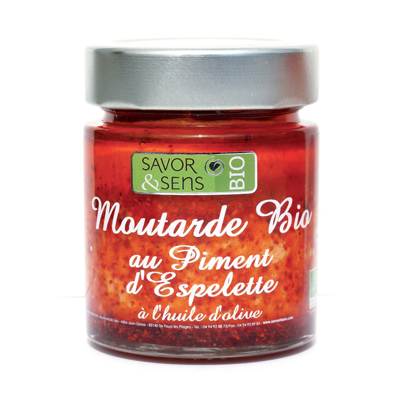 Moutarde Bio Piment d'Espelette 130g - SAVOR ET SENS 