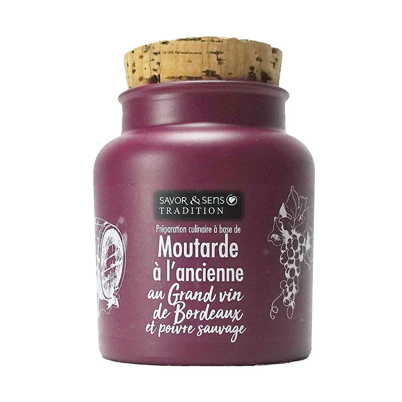 Moutarde à l'ancienne au vin et poivre 110g - SAVOR ET SENS 