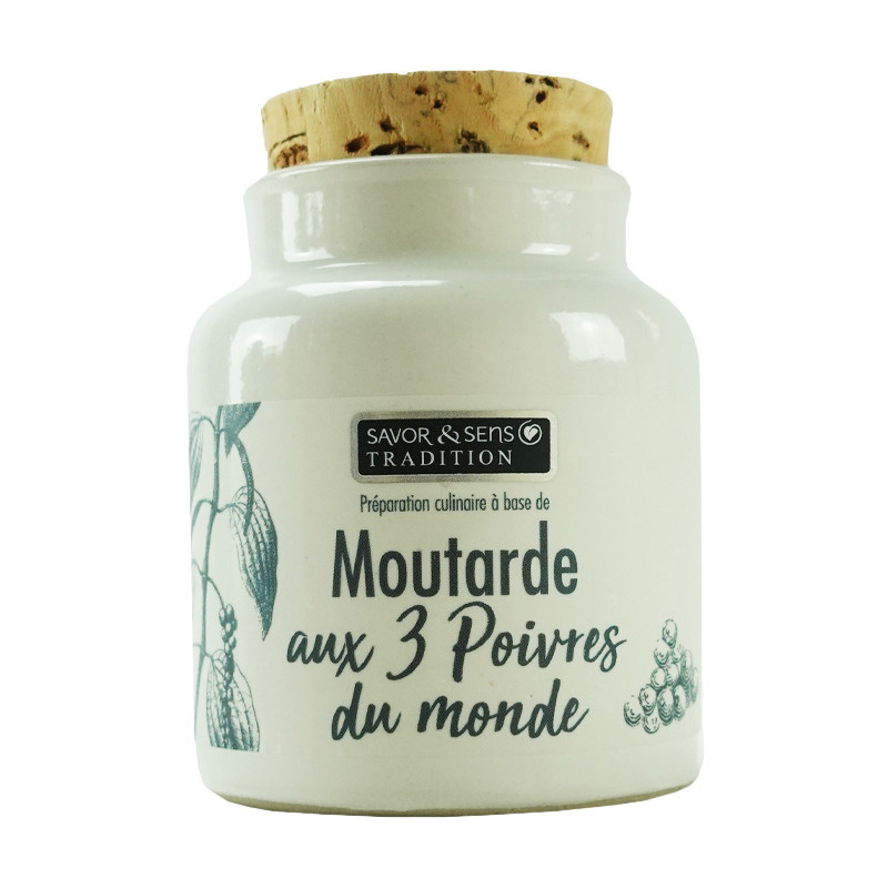 Moutarde 3 poivres 110g - SAVOR ET SENS 