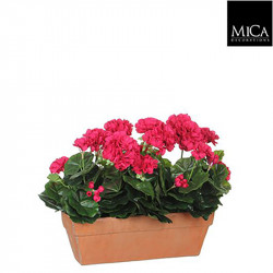 Géranium rose jardinière terra - l39xb13xh40cm - MICA 