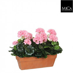 Géranium rose jardinière terra - l39xb13xh40cm - MICA 