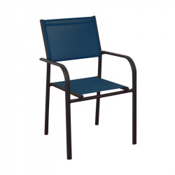 Fauteuil empilable Belfast graphite/bleu - Desjardins
