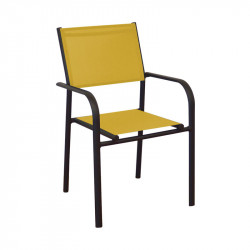 Fauteuil empilable Belfast graphite/moutarde - Desjardins