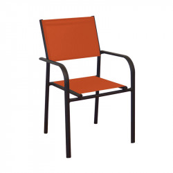 Fauteuil empilable Belfast graphite/paprika - Desjardins