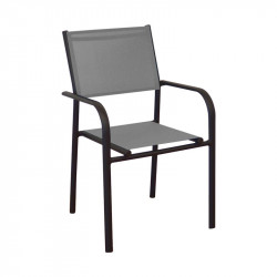Fauteuil empilable Belfast graphite/perle - Desjardins