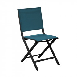 Chaise pliante Belfast graphite/bleu - Desjardins