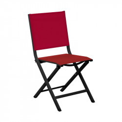 Chaise pliante Belfast graphite/rouge - Desjardins