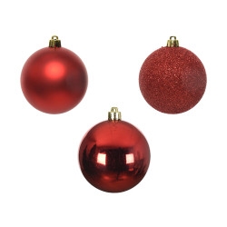 Tube 10 boules incassables Ø6 cm rouge Noël - DECORIS