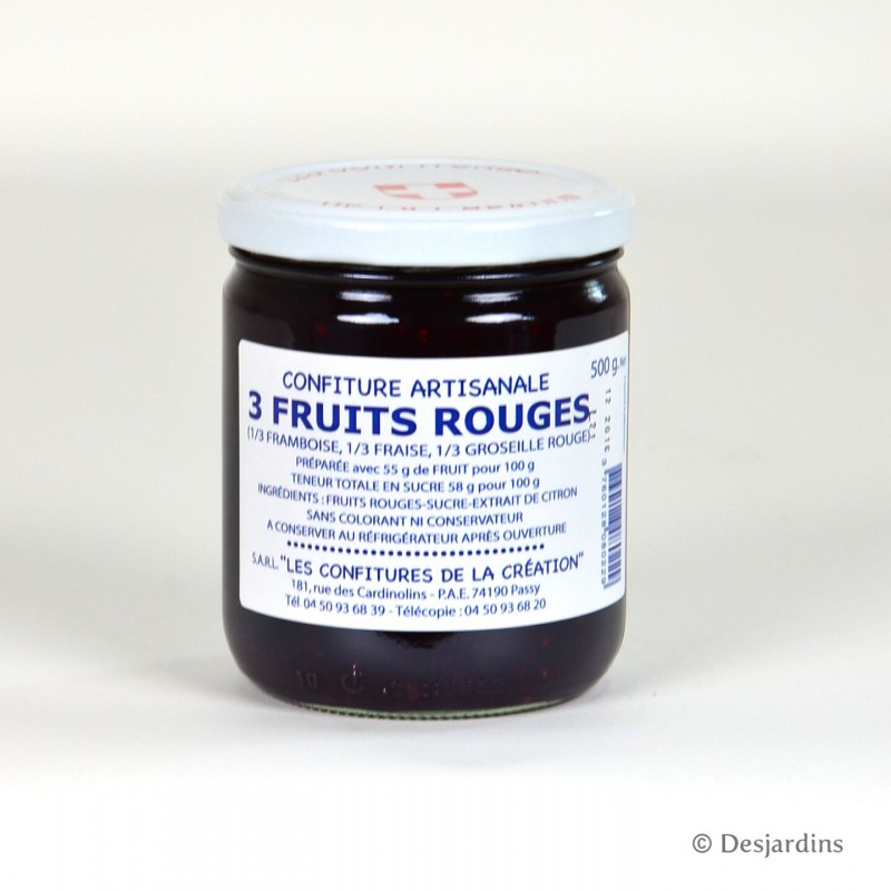 Confiture aux 3 fruits rouges - 500g