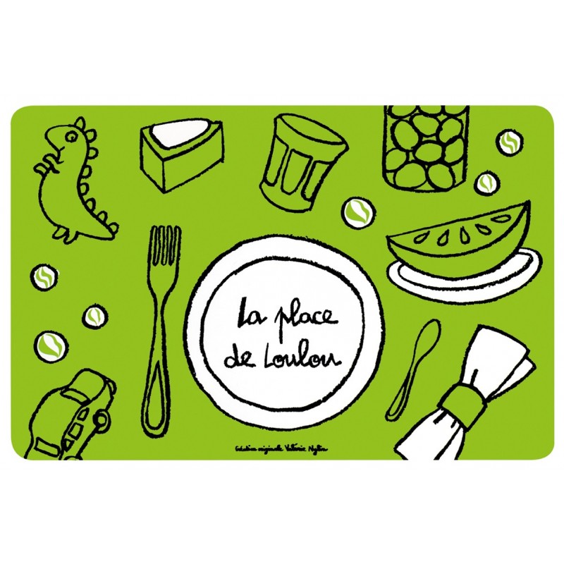 Set de table Place de Loulou - DLP - vert Set de table Place de Loulou - DLP - vert