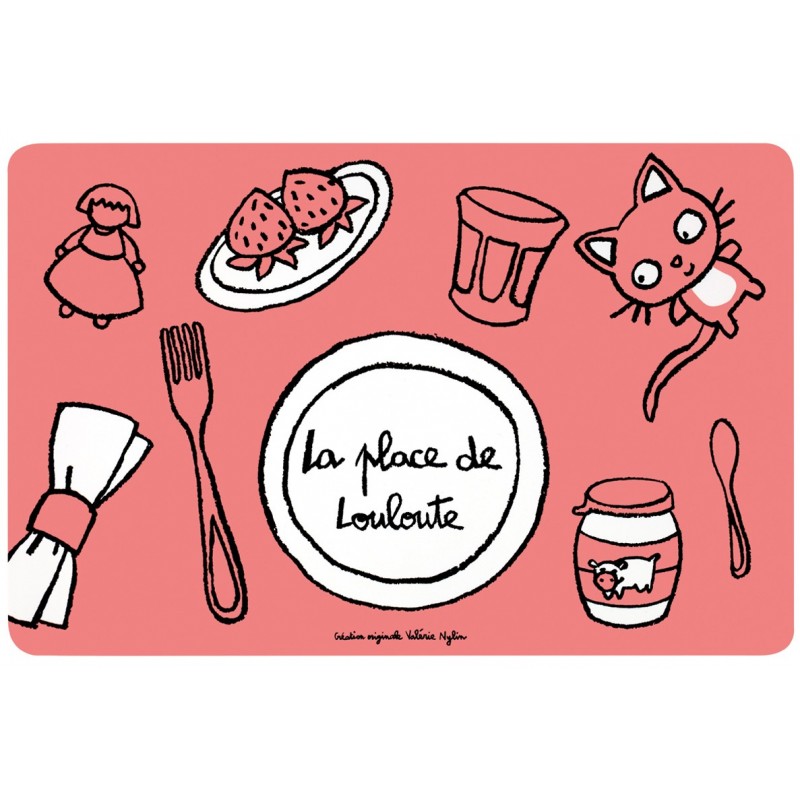 Set de table Place de Louloute - DLP - rose Set de table Place de Louloute - DLP - rose