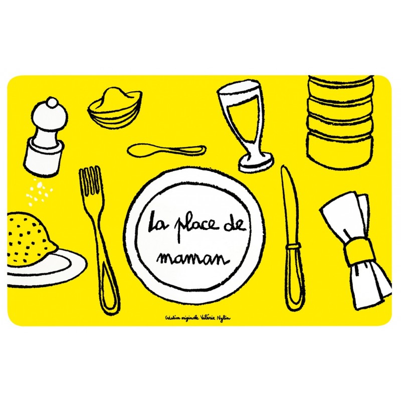 Set de table Place de Maman - DLP - jaune Set de table Place de Maman - DLP - jaune