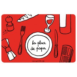 Set de table Place de Papa - DLP - rouge